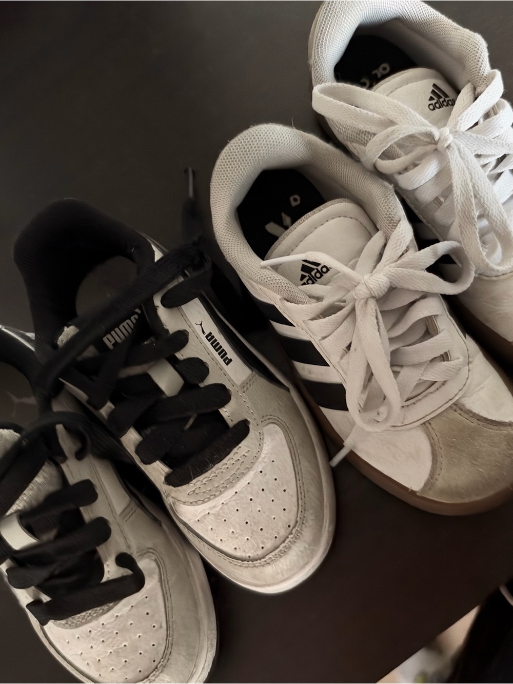 Puma Kids Black and White Lace-Up Sneakers